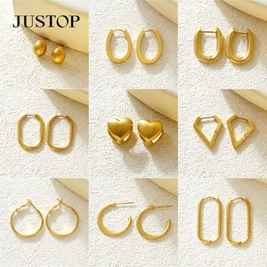 Aros Modernos OEM/OEM, Resistentes al Agua, Chapados en Oro de 18K, Hipoalergénicos, de Acero Inoxidable, Proveedor de Joyería de Moda Personalizada, MOQ 10 - Product Image 6