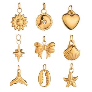 Ocean Style - Accesorios de Acero Inoxidable Chapados en Oro de 18K para Bikini, Dijes Finos para Hacer Pulseras, Dijes DIY - Product Image 5