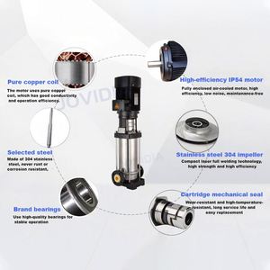 Pompe centrifuge multi-étages en acier inoxydable 5HP haute pression pour l'irrigation commerciale et l'alimentation en eau - Product Image 3