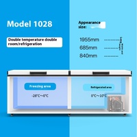Congélateur coffre commercial électrique YINZHENG à double température 530L, dégivrage manuel, double porte, classe d'efficacité énergétique 1