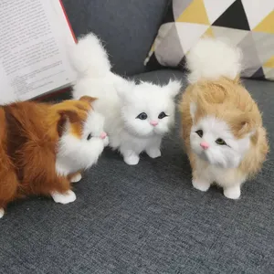 Sevgililer günü hediyesi Mini kedi peluş oyuncaklar yumuşak dolması yavru modeli kedi gerçekçi hayvanlar simülasyon noel kedi peluş oyuncaklar