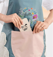 Tablier de cuisine en PVC imperméable et anti-huile avec serviettes essuie-mains intégrées, motif lapin mignon, tour de cou réglable, écologique, pour la cuisson et la pâtisserie