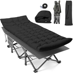 Cuna de acero portátil YASN para adultos, cama plegable ultraligera con bolsa de transporte y almohada, diseño moderno para uso pesado en el parque para acampar