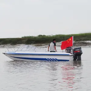 Speedboat dasar V 5.8M kualitas Premium murah 19 kaki perahu serat kaca tanpa mesin tempel