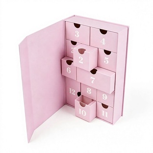 Custom Book Shaped 12 Days Advent Calendar <b>Box</b> with Drawers Rigid Cardboard <b>Christmas</b> Blind <b>Box</b> Mystery Packaging Gift <b>Box</b> - Product Image 1