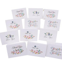 Cartes de vœux aquarelle aux motifs variés, meilleurs vœux, remerciements, mini-notes florales pliées, ensemble de papeterie en gros