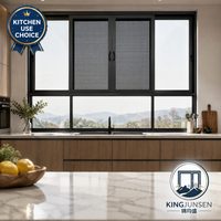 Ventanas Corredizas Horizontales de Aluminio con Doble Acristalamiento para Cocina, con Mosquitera Magnética, Vista Panorámica Fija, para Sala de Estar de Hotel