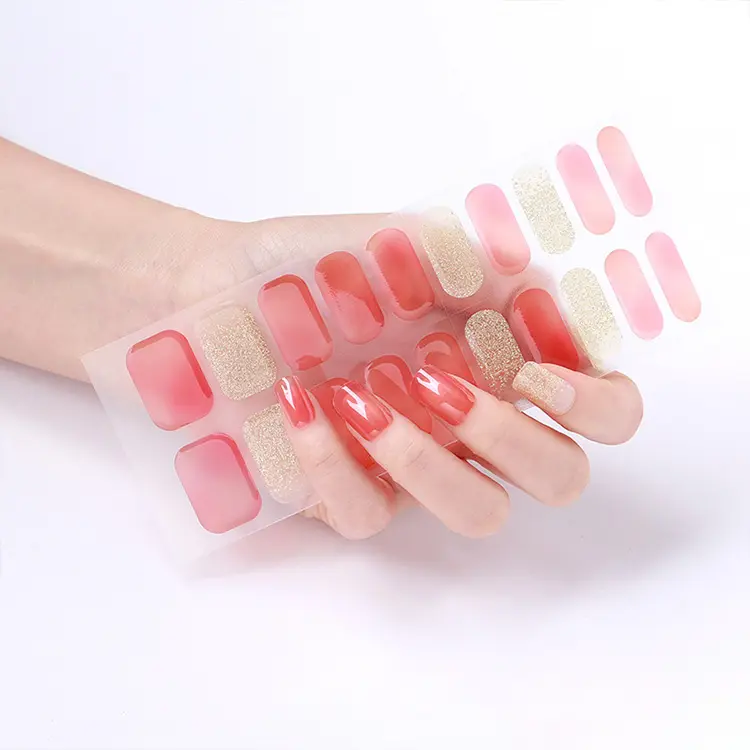 Bán chữa khỏi UV Gel Nail Stickers 20 bất gel sơn móng tay dính đầy đủ kết thúc tốt đẹp Strips