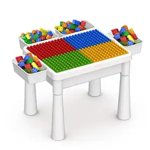 41*32*32CM Educational Kids Activity Table Set Play Board Toy Storage Compatible Bricks Building Block Table