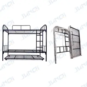 Junqi mobilya ucuz fiyat toptan ağır çelik siyah kullanılan dayanıklı metal 3 katmanlı üçlü ranza