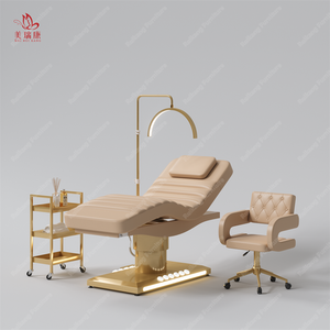 Table de massage électrique esthétique noire de luxe pour spa, <span class=keywords><strong>salon</strong></span>, soins médicaux, esthéticienne, soins du visage, lit de beauté pour extensions de cils - Product Image 4