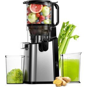 Extractor de Jugos en Frío Euhomey con Boca de Alimentación Ancha de 5.8 Pulgadas, Motor de Acero Inoxidable de 400w, para Frutas y Verduras Enteras, Alto Rendimiento, Fácil de Limpiar, Eléctrico - Product Image 1