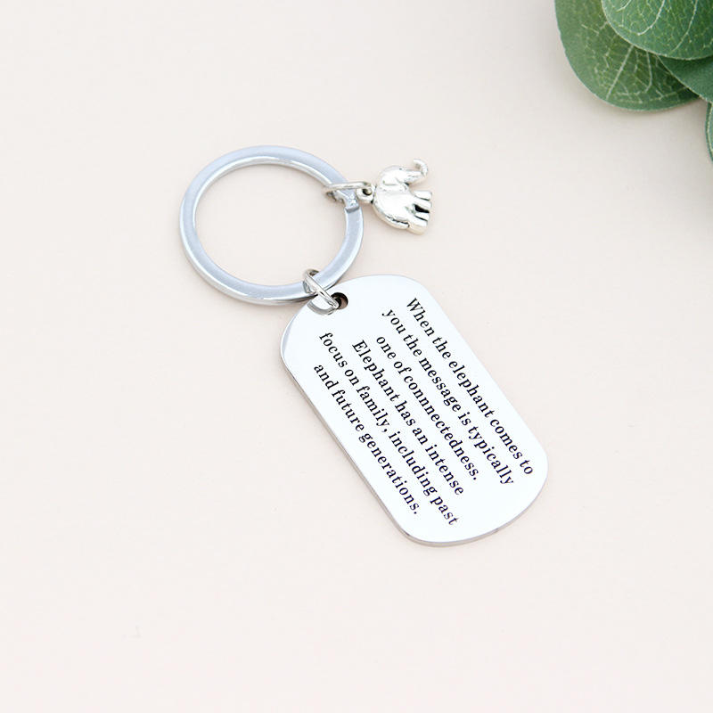 Shiyou-Elephant Keychain Don't Forget How Strong You Are Strength Jewelry Uplifting Gift For Friend Family Animal Lovers
