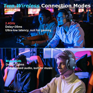 2.4G Over the Ear Gaming Headphone 25ms Low Latency <b>Wireless</b> Wired LED <b>Light</b> for Gamer BL100Pro Gaming - Product Image 5