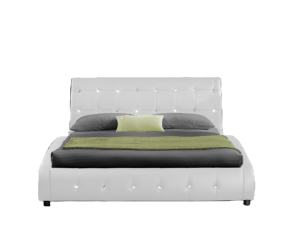 Современный кожаный двухспальный каркас для кровати из массива дерева с алмазной отделкой для дома или спальни - Product Image 2