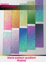 Planche acrylique transparente à dégradé rayé pour motif de pierre ondulée, planche décorative colorée imprimée UV