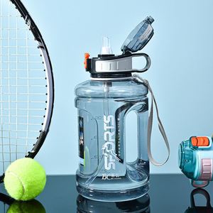 Best-selling 1000-2500ml Multi-functional Sports Ton Barrels Customizable <b>Straw</b> Water Bottles, High-quality Bottle Caps Portable - Product Image 4