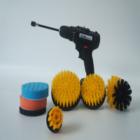 Ensemble d'accessoires de brosse de forage 30 pièces, tampons à récurer et éponge, brosse à récurer électrique avec fixation longue tout usage