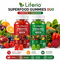 Liferio Marque Privée Gummies Fruits et Légumes Complément Alimentaire Entier 2193mg Gummies Superaliments 60 Unités Végétalien Sans Gluten