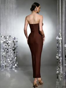 Robe d'Élégante <span class=keywords><strong>et</strong></span> de Demoiselle d'Honneur, Silhouette Fourreau, Style Bandage, pour <span class=keywords><strong>Occasion</strong></span> Spéciale, sur Mesure - Product Image 3