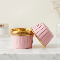 Emballages élégants pour gâteaux et muffins, résistants à la chaleur, jetables, anti-graisse, à bord festonné, dorés d'un côté