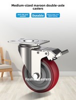 CHANGCUN Roulettes silencieuses de 4 pouces à axe unique, roues universelles de 5 pouces, poulies fixes de 3 pouces, roues de la série Zaohong de taille moyenne