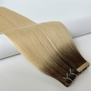 Extension Capelli Umani con Nastro Adesivo Biondo 22 Pollici, Radici Scure, 50g Set, Super Double Drawn, Lisci Setosi, Ondulati Naturali, Ordina <span class=keywords><strong>Ora</strong></span> - Product Image 1