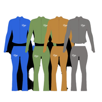 Ensemble 3 pièces long pour femme, coupe ajustée, respirant et élastique, pour le yoga et le fitness, avec broderie 3D, en Spandex/Coton, idéal pour l'été