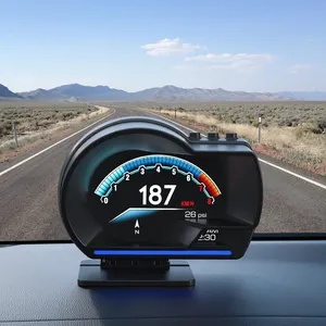 WiiYii Newest Version head up display Water temperature Auto Gauge OBD2 GPS Fast refresh rate hud speedometer P6