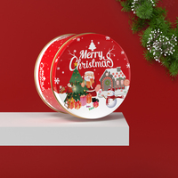 Boîtes en fer blanc rondes en gros D 75*45 mm, emballages cadeaux, boîtes en métal pour Noël, emballages en métal pour chocolat et bonbons