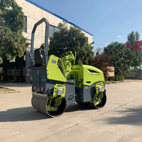 Compacteur vibrant mini 1 tonne, 2 tonnes, 3 tonnes, rouleau compresseur d'asphalte simple ou double tambour, mini rouleau compresseur routier 1280 kg, machine routière fiable