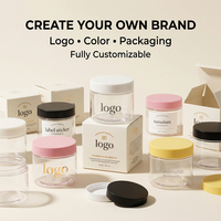 Pots cosmétiques personnalisés avec logo, 50ml, 80ml, 100ml, 200ml, 4oz, 6oz, 8oz, 250ml, contenants pour gommage corporel, pots en plastique PET vides avec couvercles blancs
