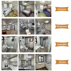 บ้านเคลื่อนที่แบบโมดูลาร์ขนาด 40 ฟุต และ 20 ฟุต แบบขยายได้ บ้านคอนเทนเนอร์สำเร็จรูปพับได้ พร้อมห้องนอน 2 ห้อง โครงสร้างเหล็กพับได้ - Product Image 4