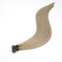 Extensions de cheveux humains lisses à anneaux nano, 12-24 pouces, double épaisseur, cheveux russes Remy, pointe nano pour professionnels de salon