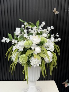 Centro <span class=keywords><strong>de</strong></span> <span class=keywords><strong>Mesa</strong></span> Artificial con Bola <span class=keywords><strong>de</strong></span> Flores Blancas y Verdes Estilo Jardín <span class=keywords><strong>de</strong></span> Moda <span class=keywords><strong>para</strong></span> Decoración <span class=keywords><strong>de</strong></span> Bodas - Product Image 3