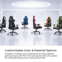 Kursi Gaming Putar 360 Derajat Heavy Duty OEM ODM High Back Racing untuk Komputer dengan 90 ° -155 °   Sandaran Dapat Dimiringkan & Sandaran Tangan 2D