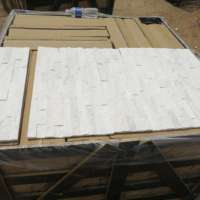 Revêtement mural en quartzite naturel blanc à face fendue, panneau de pierre empilée décoratif 3D moderne, anti-acide, écologique, pour extérieur et intérieur
