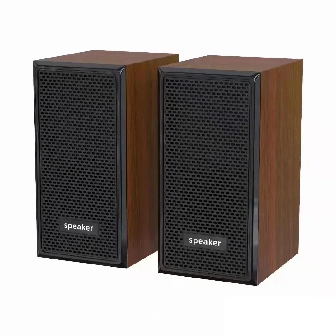 Wooden Pair Box Table Music Box Speaker Subwoofer Computer Car Stereo USB 2.0 Mini Speaker For Home And Office