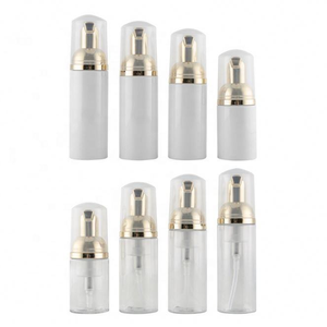 Botellas de PETG con Acabado Esmerilado y Bomba de Espuma, de 30ml a 250ml, Dispensador de Cosméticos Blanco y Transparente con Tapa Dorada - Product Image 1