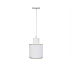 Hard Wire Fabric Linen Drum Shape Pendant <b>Lighting</b> With Lamp Cover for <b>Decor</b> - Product Image 6