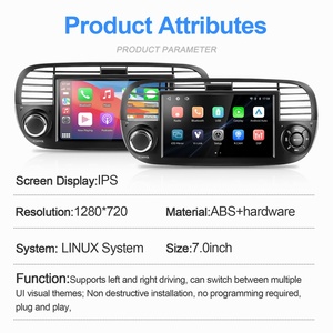Navihua 7 Inch IPS Touch Screen Car <b>Stereo</b> Linux Navigation <b>System</b> Wireless Carplay Androidauto Car Radio for Fiat 500 2007-2015 - Product Image 4