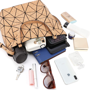 Borsa di sughero di tote della natura del modello geometrico di vendita caldo della borsa di nuovo disegno di modo per le <span class=keywords><strong>donne</strong></span> - Product Image 5