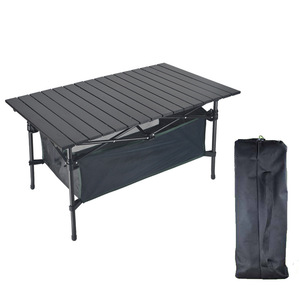 Table basse pliante d'extérieur, rectangulaire, en alliage d'aluminium, portable, pour camping, pique-nique, barbecue, pliable avec sac de rangement, taille moyenne - Product Image 1