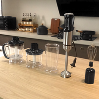 Mixeur Plongeant Électrique Portable en Acier Inoxydable, Broyeur à Immersion, Préparateur de Smoothies, 5 Vitesses, Faible Bruit, 600W pour Cuisine Domestique