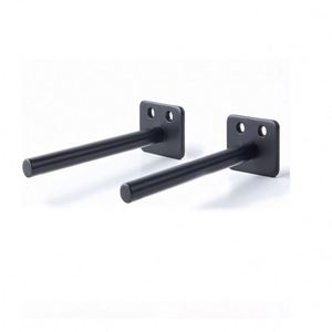 WEKIS Heavy Duty Good Quality 6 Inch Metal Pipe Shelf <b>Brackets</b> with <b>Black</b> Powder Coating and 75lbs Capacity - Product Image 5