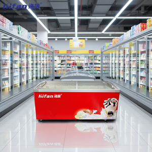 <span class=keywords><strong>Congélateur</strong></span> horizontal commercial grande capacité 220V à refroidissement par air, vitrine à crème glacée à ouverture par le haut, <span class=keywords><strong>congélateur</strong></span> profond - Product Image 1