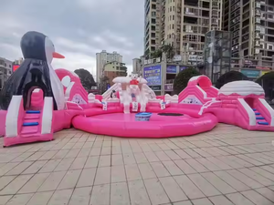 Hot Bán Inflatable Công Viên Nước Đồ Chơi Trượt Nước Trò Chơi Với Hồ Bơi Chất Lượng Tốt 0.55Mm + 0.9Mm Bạt PVC Plato - Product Image 3