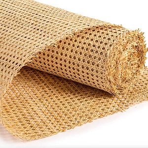 wholesale rattan roll natural webbing furniture decoration natural rattan webbing 1.5 feet open mesh rattan cane webbing