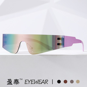 Y2K Punk Style <b>Frameless</b> Sunglasses UV400 PC Lens Unisex Fashion Eyewear - Product Image 1