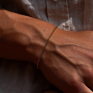 eManco Wholesale Resizable <strong>Adjustable</strong> 18K Gold <strong>Bracelet</strong> Men's 316 Stainless Steel Minimalist Chain Link <strong>Silver</strong> <strong>Bracelet</strong> Men - Product Image 3